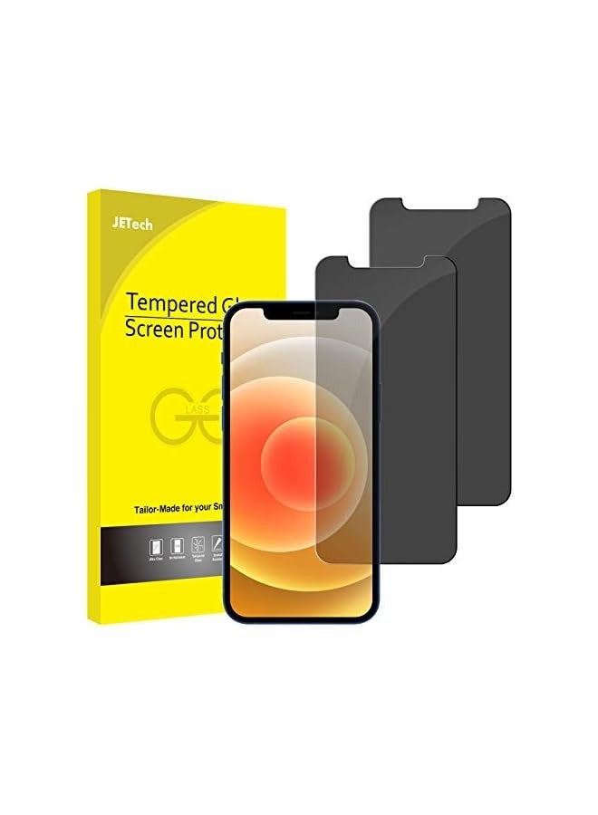 Jetech Privacy Screen Protector for iPhone 12/12 Pro 6.1-Inch, Anti Spy Tempered Glass Film, 2-Pack - Image 1