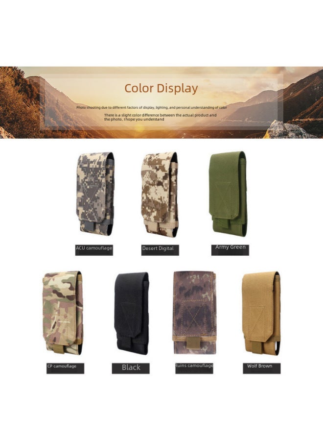 Sports Waist Bag Accessory Bag Leather Material Durable Waterproof Waist Pouch For Running Hiking Camping Cycling-Color:Army Green-Capacity:5 Inches High 13 Width 9 - Image 2