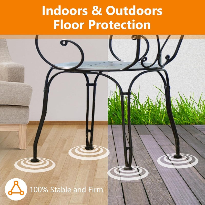PETOX 24-Pack Wrought Iron Patio Furniture Feet Caps 1-1/2 Inch Plastic Outdoor Patio Chair Leg Caps Floor Protecting Replacement Feet Glides for Metal Tables and Chairs, Black - Image 5