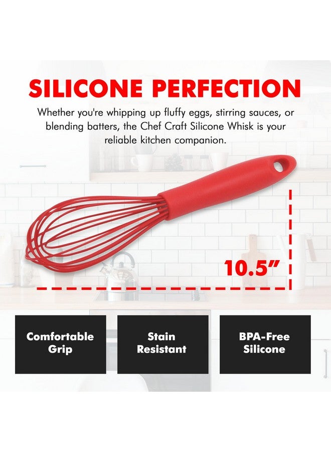 Chef Craft Red : Chef Craft Chef Craft Red Silicone Wire Whisk, 10.75", Red  - Image 4