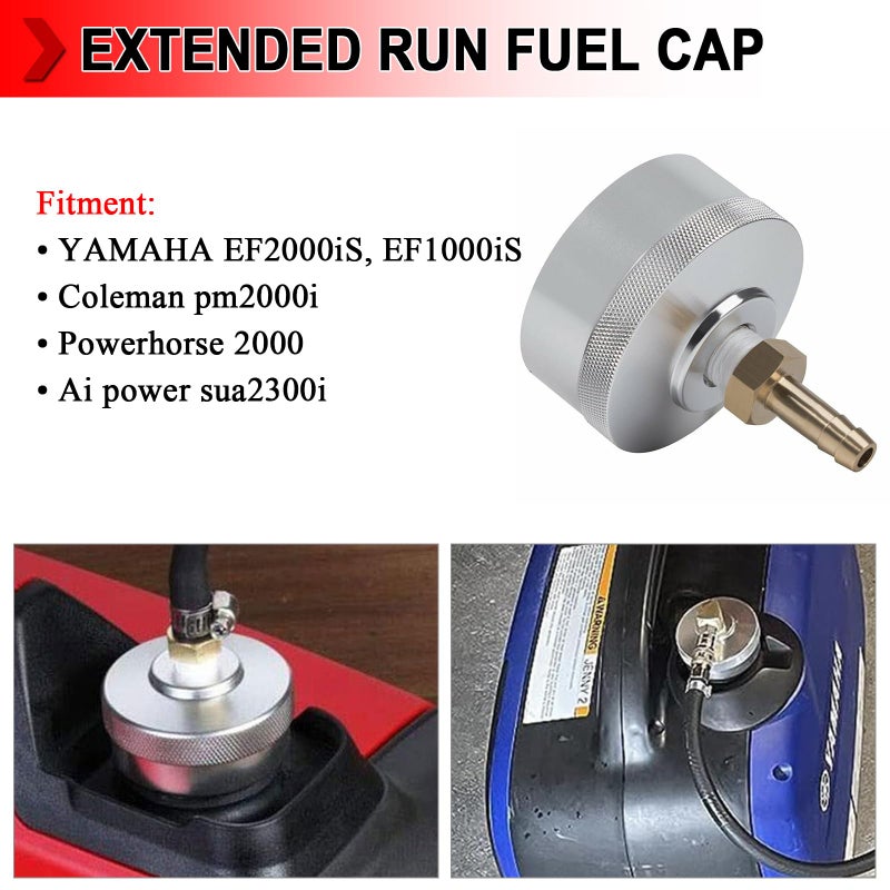 Generator Extended Run Fuel Cap with Brass Hose - Compatible with Yamaha EF2000is and More - Image 2