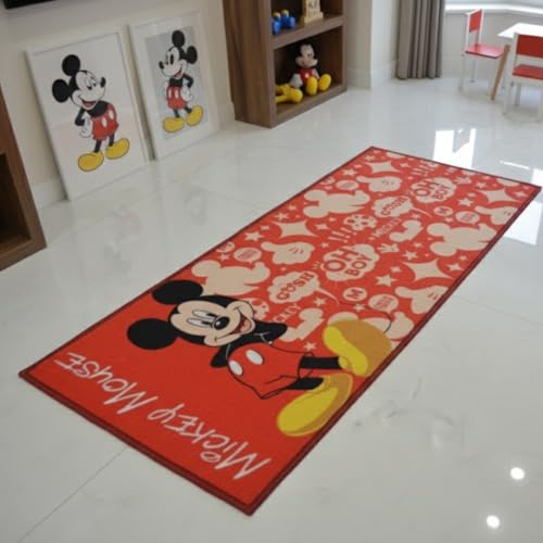 Athom Trendz Athom Living Mickey Mouse (Red) Runner Carpet, 2x4.5 ft, Anti-Skid Backing, Perfect for Kids Bedroom and Playroom - Image 1