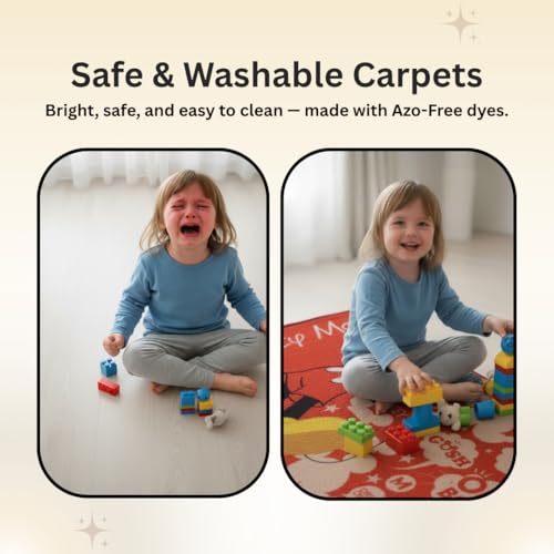 Athom Trendz Athom Living Mickey Mouse (Red) Runner Carpet, 2x4.5 ft, Anti-Skid Backing, Perfect for Kids Bedroom and Playroom - Image 4