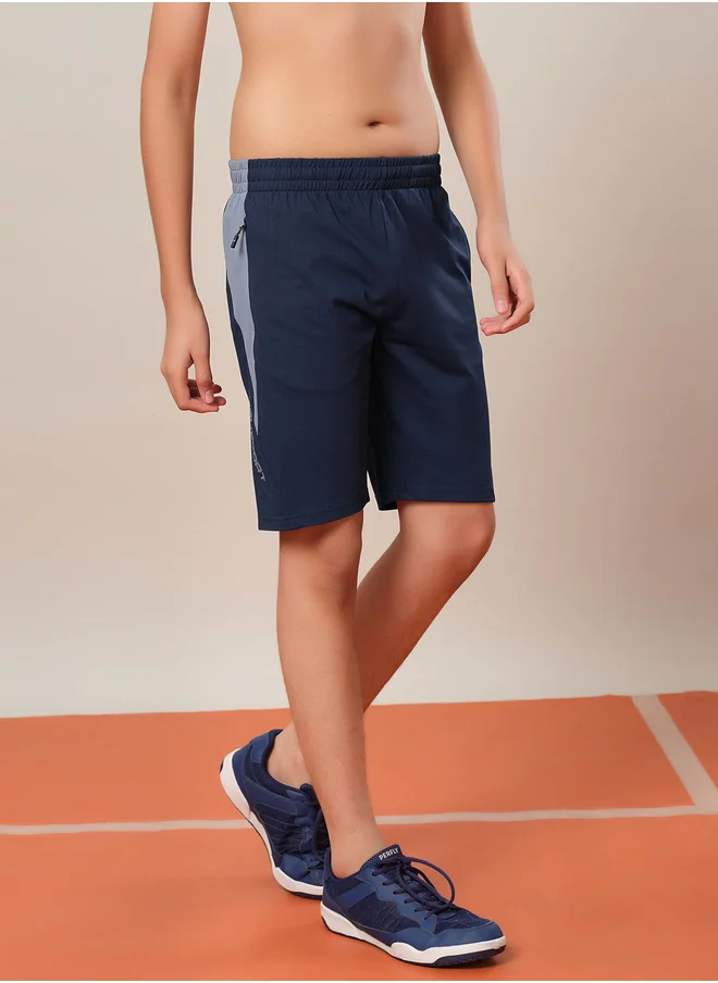 تكنوسبورت Boys Color Block Elasticated Waistband Shorts