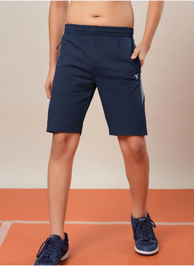 تكنوسبورت Boys Color Block Elasticated Waistband Shorts