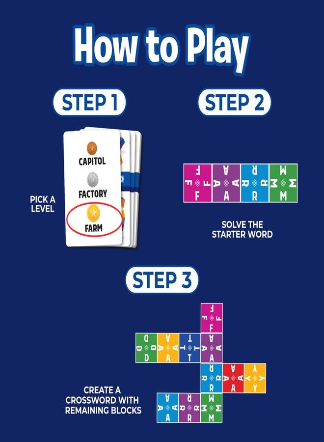 The Uzzle Crossico by Uzzle Games - Family Games for Children & Adults, Crossword Puzzle Word Games - A Thrilling Classic Game with a Twist, 2-4 Players, for Ages 8+ - Image 2