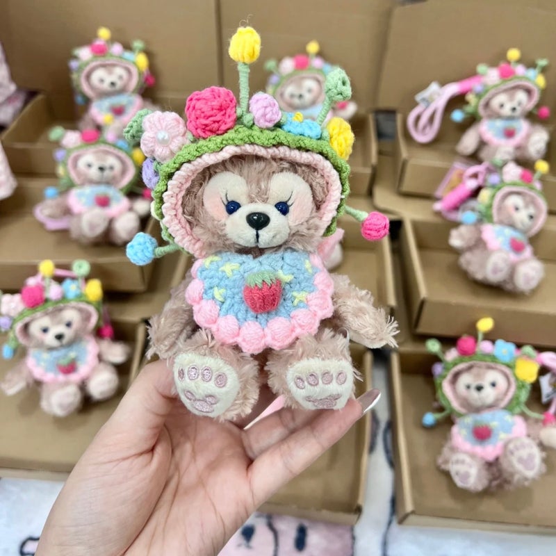 Pink Plush Cartoon Doll Keychain Bag Charm - Image 1