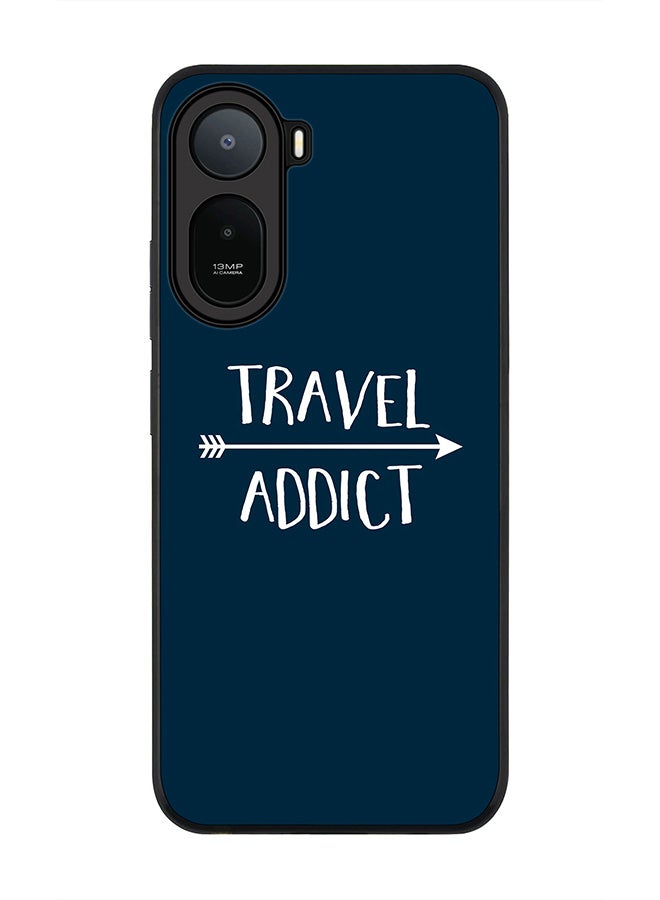 Stylizedd Rugged Case for Xiaomi Redmi A7 Pro 4G / Poco C81 / Poco C81 Pro / Poco C85x 5G- Slim Fit Hybrid Rubber Cover Travel Addict