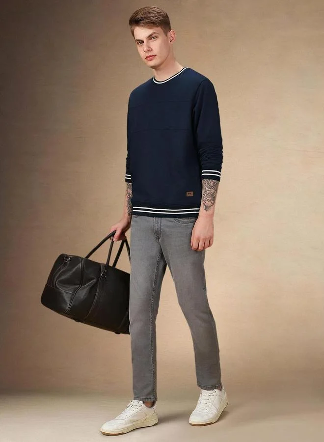 Dennis Lingo Men Navy Blue Pullover Sweatshirt