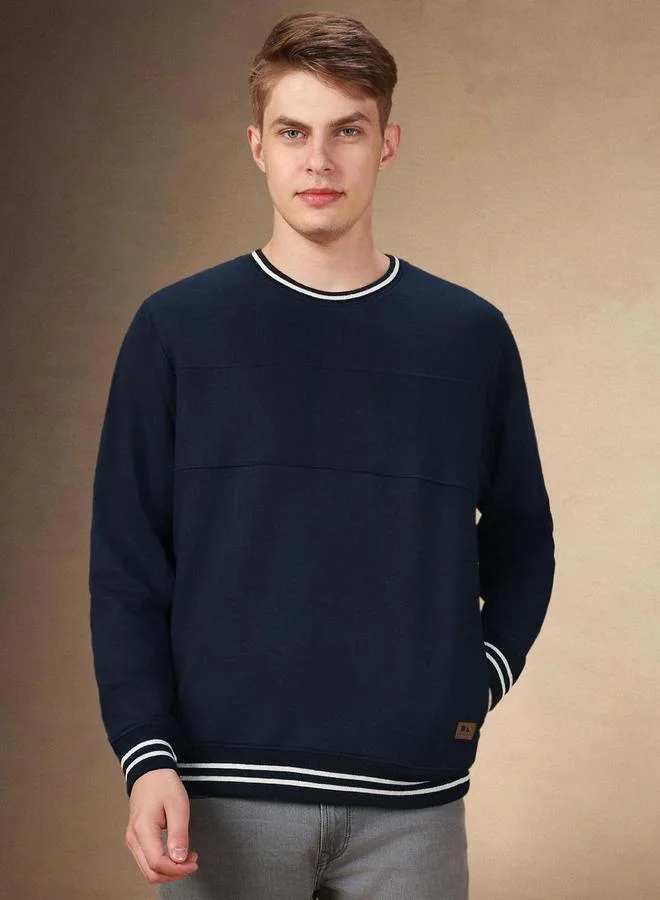 Dennis Lingo Men Navy Blue Pullover Sweatshirt