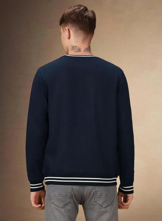 Dennis Lingo Men Navy Blue Pullover Sweatshirt