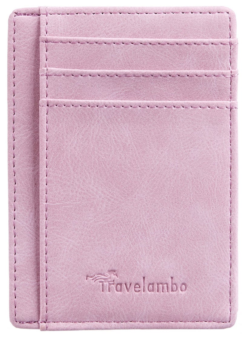 Travelambo Slim Wallet Front Pocket Minimalist Leather RFID Blocking Medium Size - Image 4