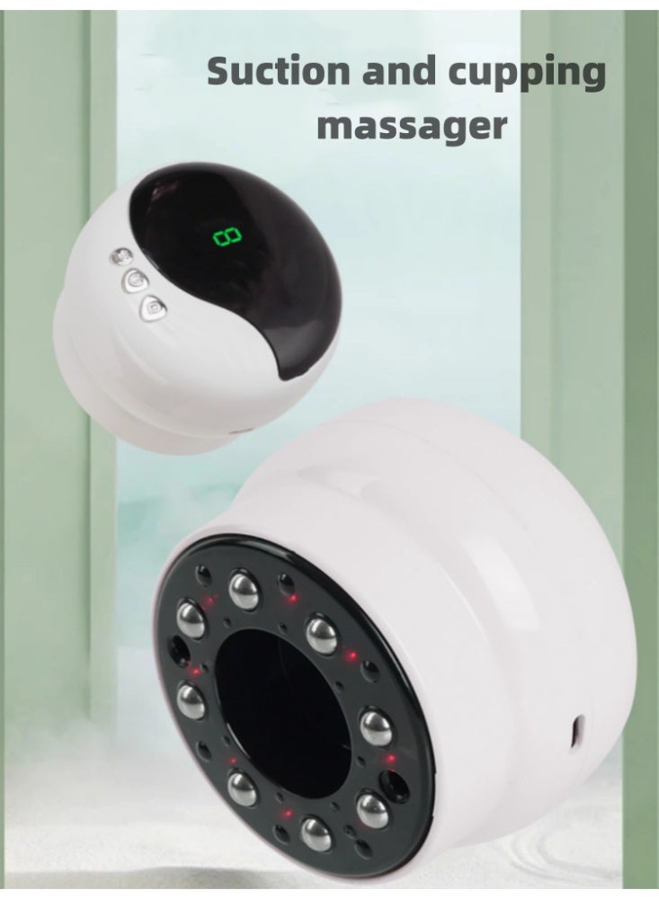 Intelligent Electric Scraping Instrument For Household Cupping, Universal Body Dredging, Meridian Brushing, Back And Abdomen Massage, Divine Tool White - Image 2