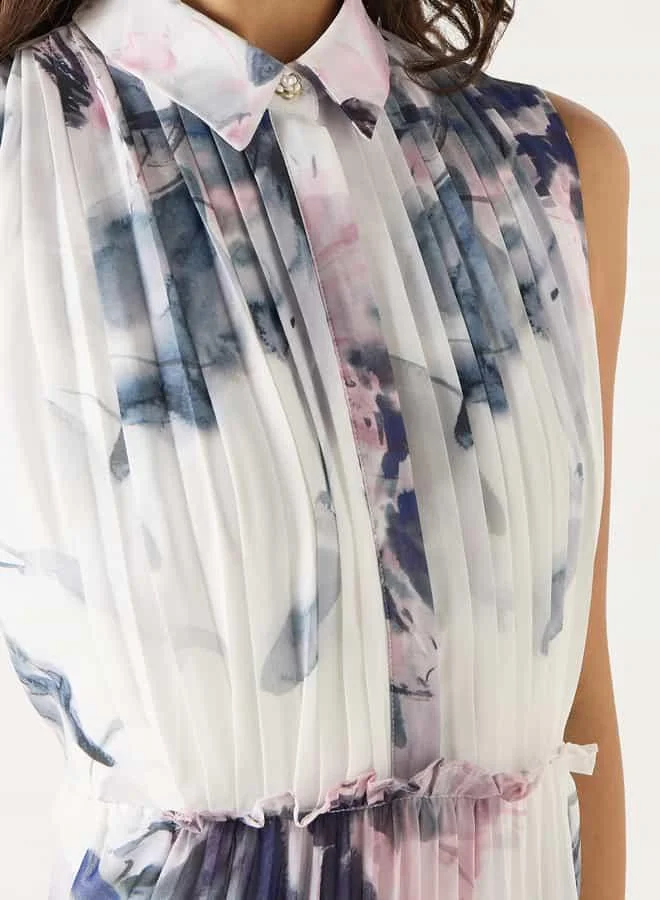 Iconic Floral Pleated Dress