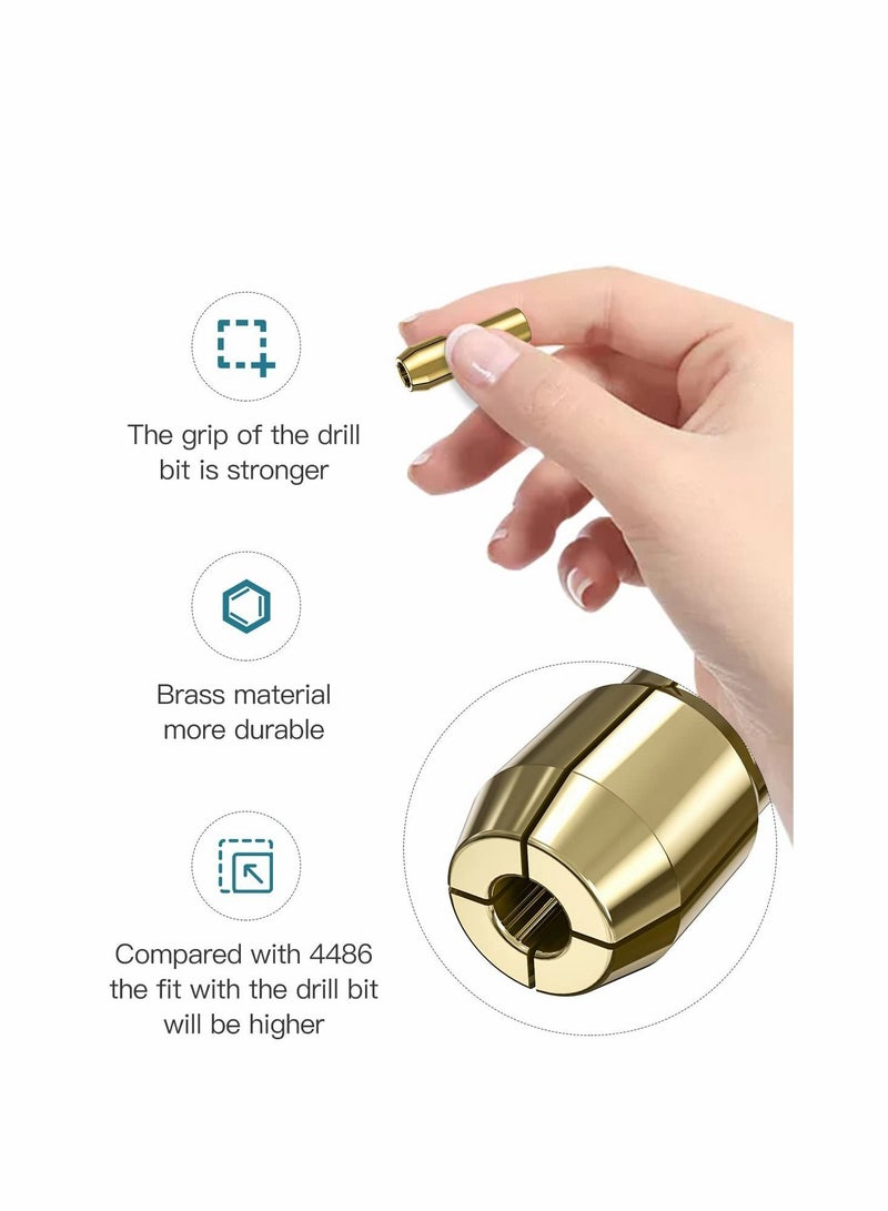 NIBEMINENT Drill Chuck Collet Set for Dremel, 1/32" to 1/8" Replacement 4486 Keyless Bit Shank Rotary Tool Quick Change Adapter with 4485 Brass Nut  - Image 5