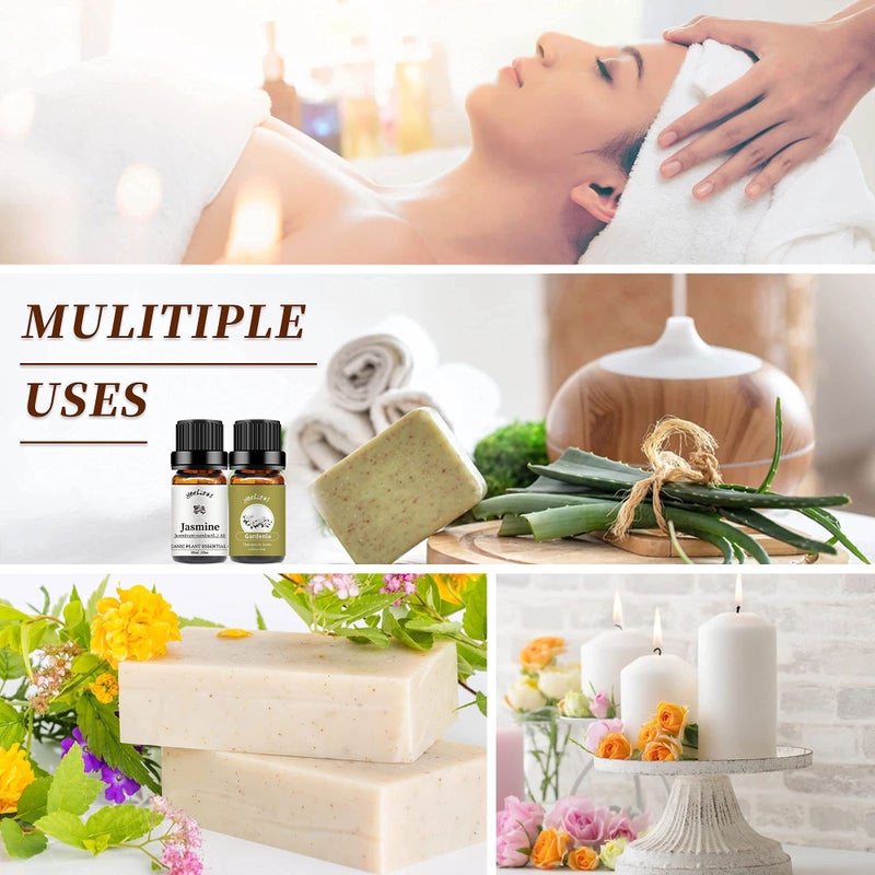 yethious Jasmine Gardenia Essential Oil Set 100% Pure Gardenia Fragance Oil Jasmine Aromatherapy Oils for Diffuser - 2 Pack 10ML - Image 5