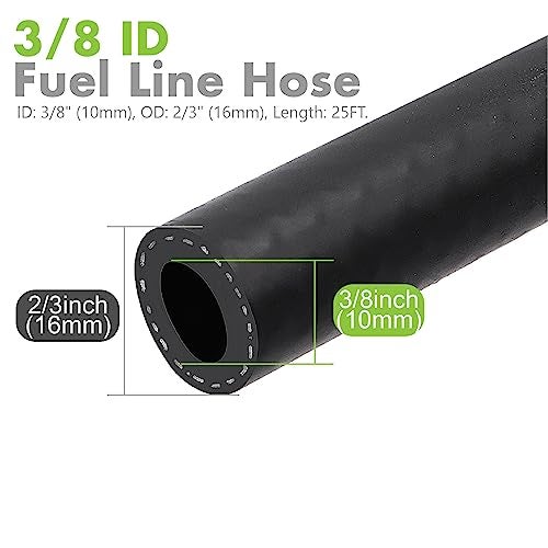 Jeemiter 3/8" Fuel Line Hose Oil Hose Push Lock NBR Rubber 25FT 300PSI for Small Engines, Gas, Oil, Coolants Hose - Image 5
