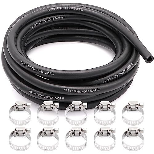 Jeemiter 3/8" Fuel Line Hose Oil Hose Push Lock NBR Rubber 25FT 300PSI for Small Engines, Gas, Oil, Coolants Hose - Image 1