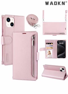 iPhone 15 Plus Case,Wallet Case Compatible with iPhone 15 Plus, Zipper Case with RFID Blocking Card Holder Slots, Flip PU Leather Phone Shell Shockproof Cover for iPhone 15 Plus 6.7 Inch