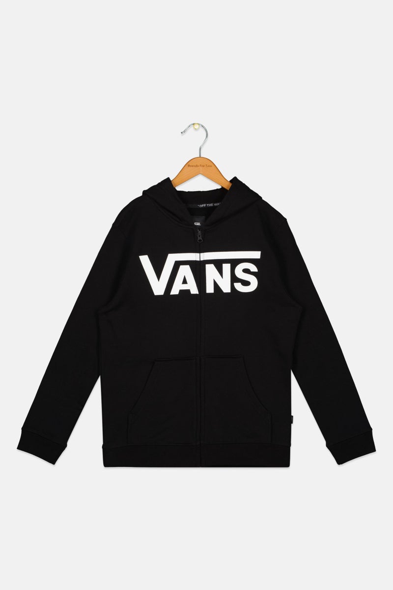 VANS Kids Boy Long Sleeve Brand Logo Hoodie, Black - Image 3