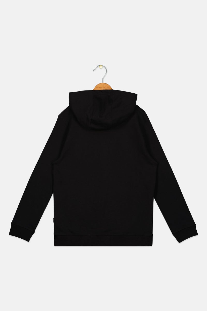 VANS Kids Boy Long Sleeve Brand Logo Hoodie, Black - Image 2