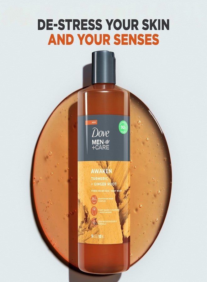 Dove Men+Care DOVE MEN + CARE Face + Body Wash For Men Awaken Turmeric + Ginger Root 18 oz 4 Count - Image 4