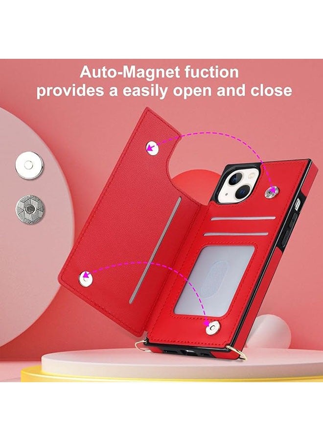 general For iPhone 15 Pro , iPhone 15 Plus, iPhone 15 Promax Leather Case with Card Slot and Coin Clip Holder, Slant Back Flap, Double Buckle Zipper Case with Lanyard for Women, Girls - Image 3