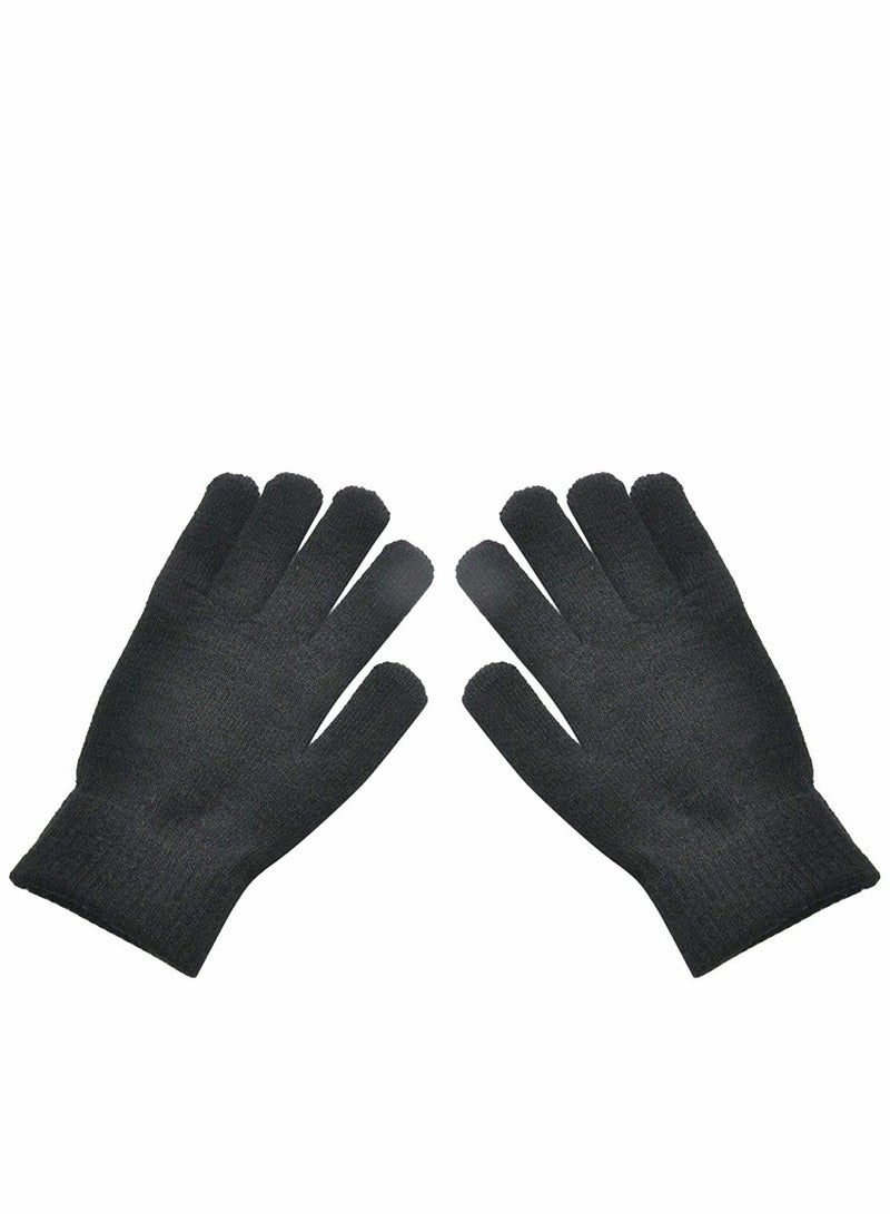 Excefore Excefore Knit Gloves For Women, Touch Screen Gloves Warm Fleece Lined Knit Gloves, Cold Weather Gloves Cycling Anti-Slip Gloves  - Image 1