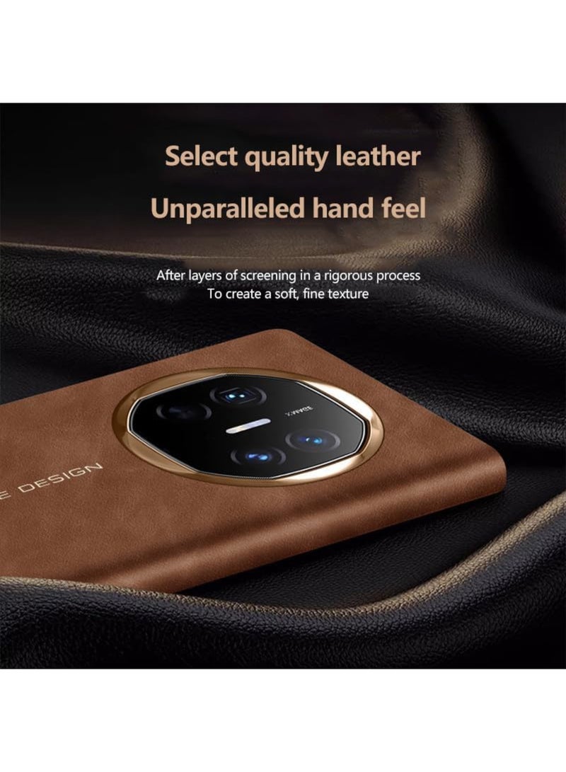 Aookay Case Compatible with Huawei Mate X6 Case, Luxury Leather Smart Window Fold Case with Flip-Free Answering, Camera Lens Protection Cover with Auto Wake/Sleep (Black) - Image 5