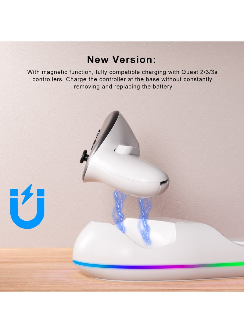 Magnetic Fast Charging Dock for Oculus Meta Quest 2/3/3S – VR Game Accessory for Quick USB-C Charging, Protects Port, and Charges Controllers Easily  - Image 4