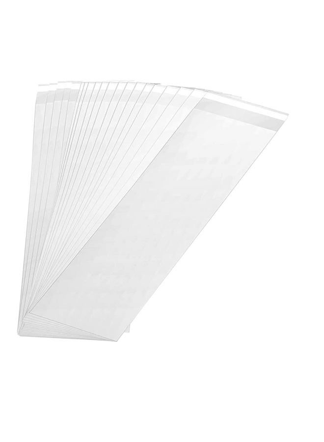 KoberrLi 3 x 8-inch Clear Resealable Cello Cellophane Bags , 100Pcs Long Clear Cookie Bags Self Adhesive for Candy Cookies Cards Dipping Bags - Image 1