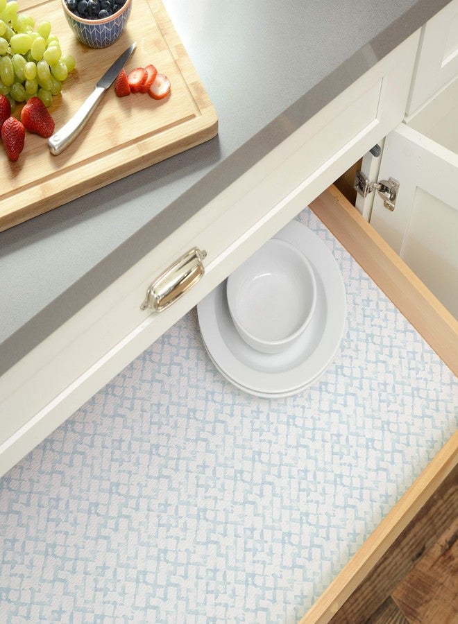 Con-Tact Brand Grip Prints Shelf Liner, Durable and Non-Adhesive Liners, Non-Slip Drawer and Cabinet Liner, 18" x 4', Trellis Faded Blue, Pack of 1 Roll - Image 5