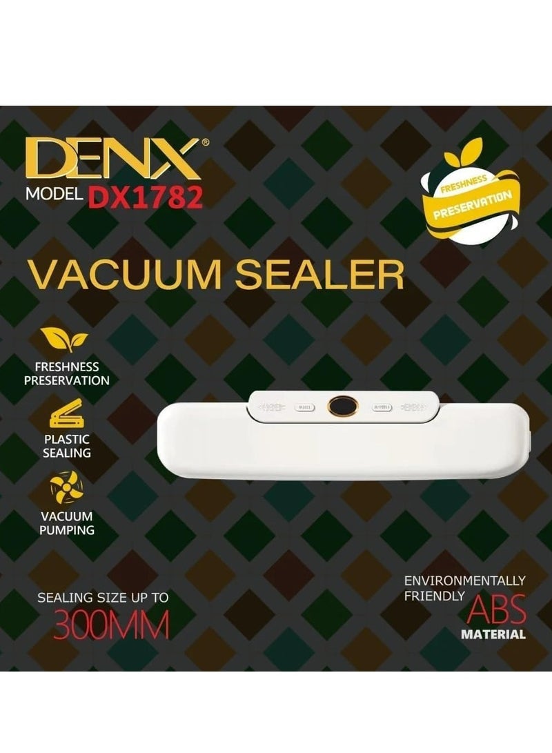 DENX 120W Vacuum Sealer Machine 60 Kpa Vacuum degree With Automatic Shut-Off System For food preservation with thermal sealing of bags + 10, DX1782 - Image 2