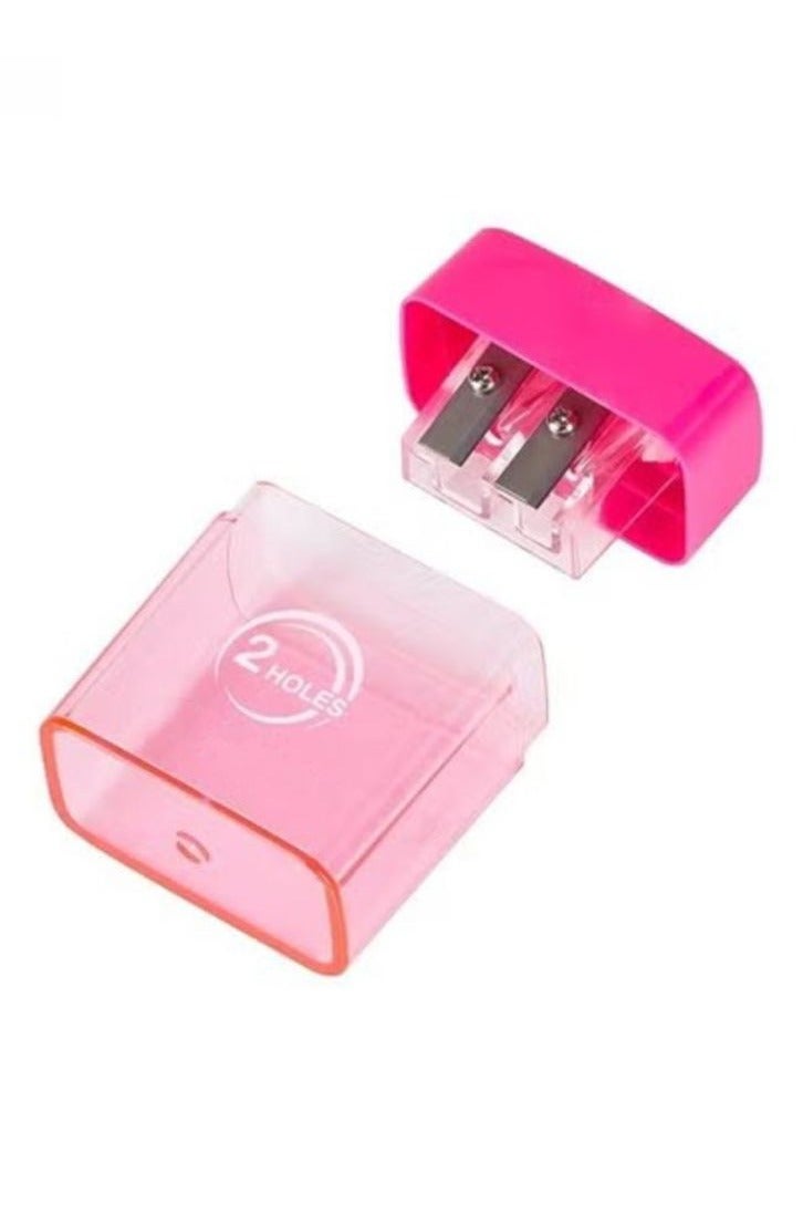 Push Pull Double Hole Pencil Sharpener Single Hole Double Hole Multifunctional Pencil Sharpener School Office Stationery - Image 2