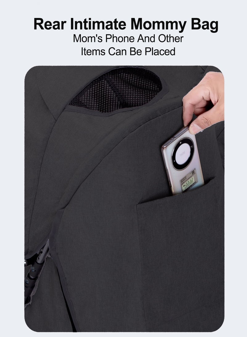 ما بيبي عربة أطفال مزدوجة ، جنبا إلى جنب عربة أطفال مزدوجة ضوء ، سهلة طي عربة السفر مع سلة تخزين ، من الولادة إلى 24 شهرًا - Image 4