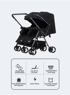 Twin Stroller,Side By Side Double Light Stroller, Easy Fold Travel Stroller With Storage Basket, From Birth To 24 Months - pzsku/Z1BD214D0E375AC0F51D5Z/45/_/1715406899/088c8f4a-1614-426d-b595-9e10ca5af6c7