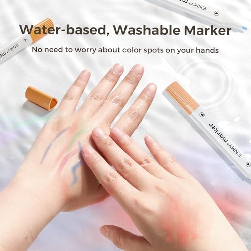 ENMY Dual Tip Acrylic Paint Markers, 48 Colors Acrylic Paint Marker Pens with Portable Case, Acrylic Art Markers for Art & Craft Supplies for Glass, Pottery, Ceramic, Rock, Canvas, DIY Art Supplies - Image 3