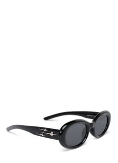 London Rag Metallic Stars Oval Sunglasses in Black  - Image 2