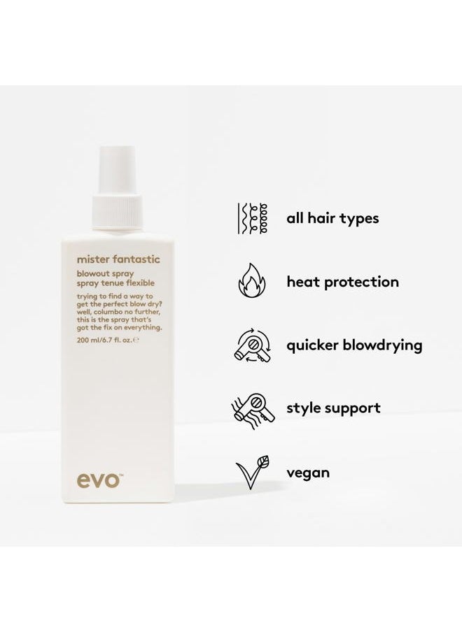 EVO Mister Fantastic Blowout Spray - Improves Style, Builds Body & Reduces Blow-Drying Time - Heat Protection Styling Spray - 200ml / 6.8fl.oz  - Image 3
