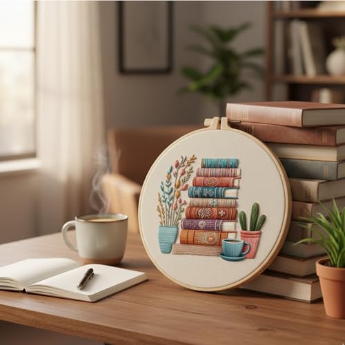 CZFSWT Embroidery Kit, Mini Embroidery Kit, Cross Stitch Kit with Instructions, 20cm Bamboo Embroidery Hoop Suitable for Handicraft Enthusiasts, DIY Gifts and Home Decor - Image 5