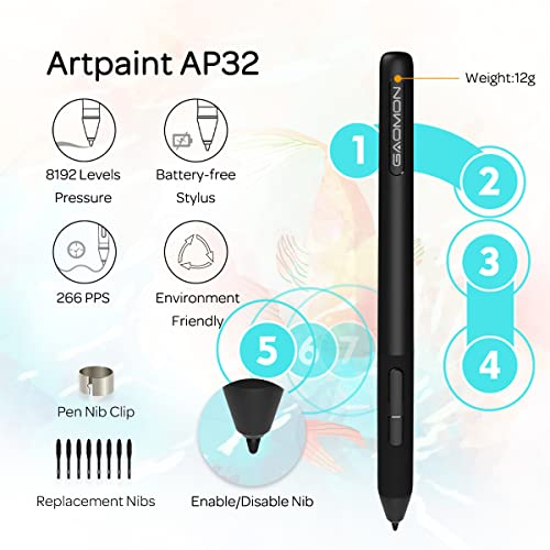 GAOMON S620 Drawing Tablet 6.5 x 4 Inch Graphics Tablet with 8192 Passive Pen 4 Customizable ExpressKeys for Digital Art, Painting, OSU Playing, Compatible with Windows PC, Mac - Image 2