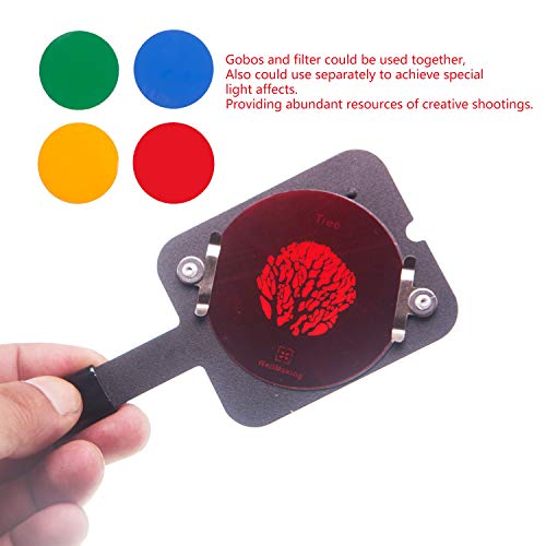 Wellmaking Bowens Mount Optical Snoot Conical, Flash Projector Attachment, Spotlight Snoot Photography Video Artist Modelling Shape Light Studio with Optical Lens Various Gobos Photography Accessories - Image 5