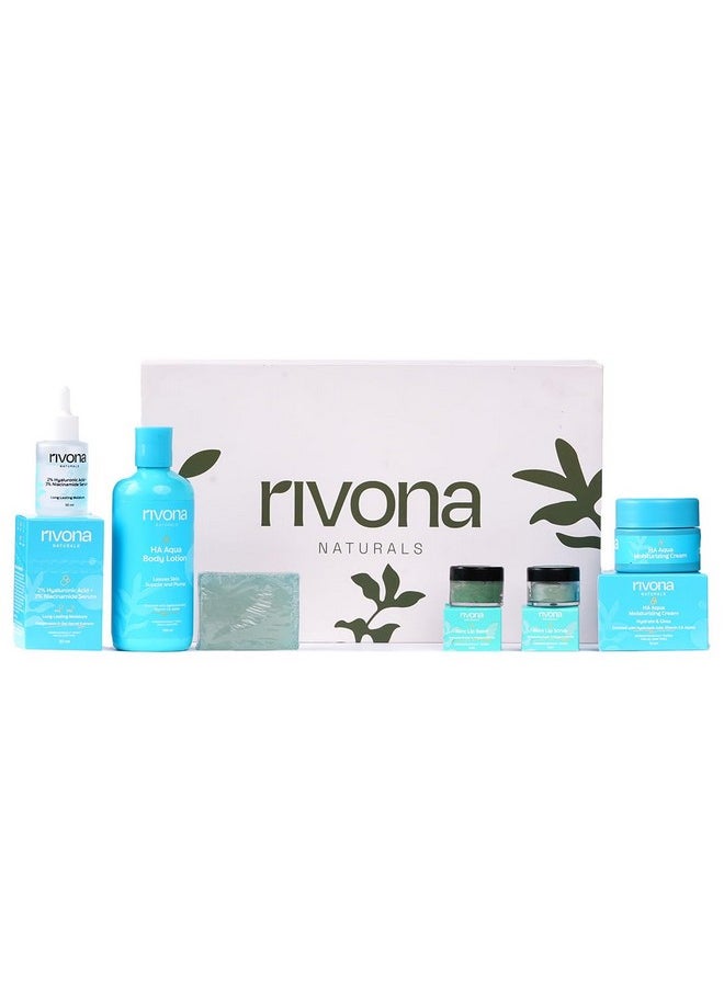 RIVONA NATURALS Rivona Naturals Blue and Dew Gift Set | Skincare Gift set of 6 | Created Especially for Birthdays, Anniversaries & All Special Occasions | For Men & Women  - Image 1