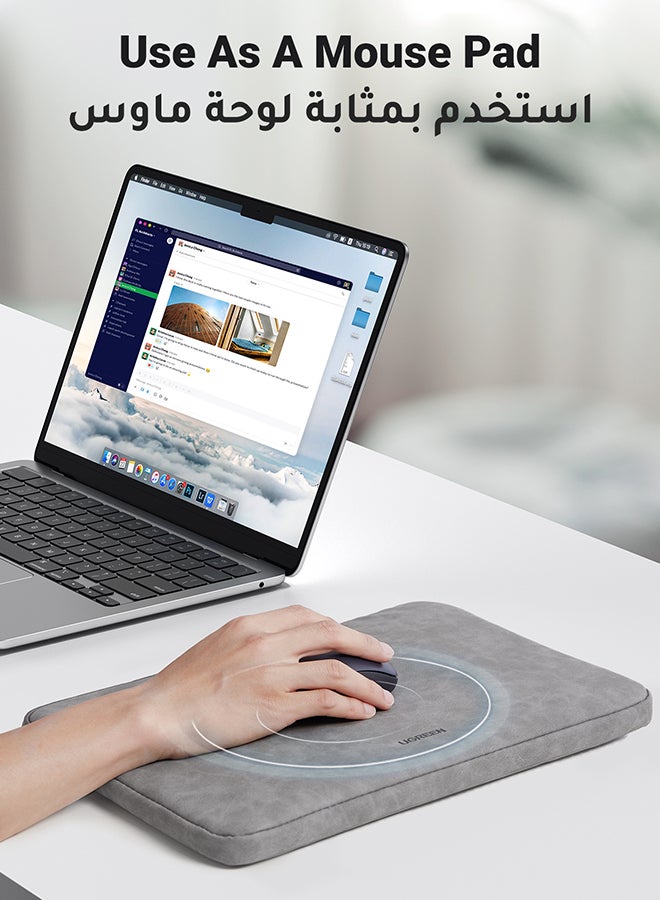 Ugreen 13-13.9 inch Laptop Sleeve Compatible with MacBook Air 13 MacBook Pro 13 2021 2020 2019 PU Leather Laptop Case Water-Resistant Laptop Sleeve Soft Padded Zipper Sleeve Protective Briefcase, - Image 3