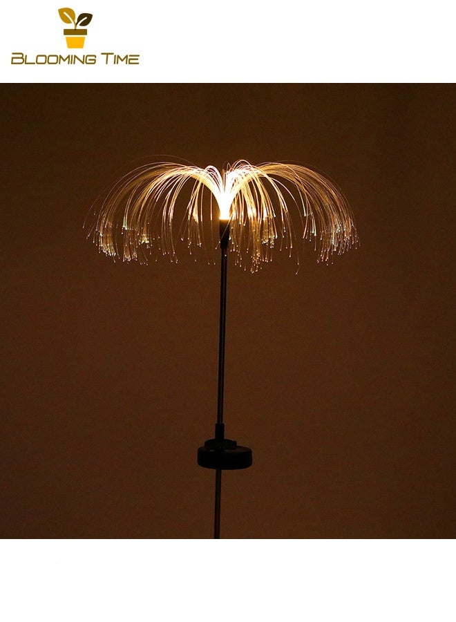 بلومنغ تايم اثنين من أضواء قنديل البحر الشمسية ، الألياف البصرية الملونة تغيير لون مضيئة فيلا حديقة فناء الحديقة المكونات في أضواء ، في الهواء الطلق للماء المشهد أضواء الديكور - Image 4