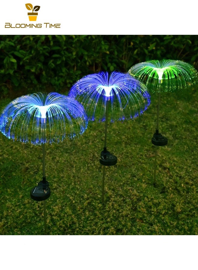 بلومنغ تايم اثنين من أضواء قنديل البحر الشمسية ، الألياف البصرية الملونة تغيير لون مضيئة فيلا حديقة فناء الحديقة المكونات في أضواء ، في الهواء الطلق للماء المشهد أضواء الديكور - Image 5