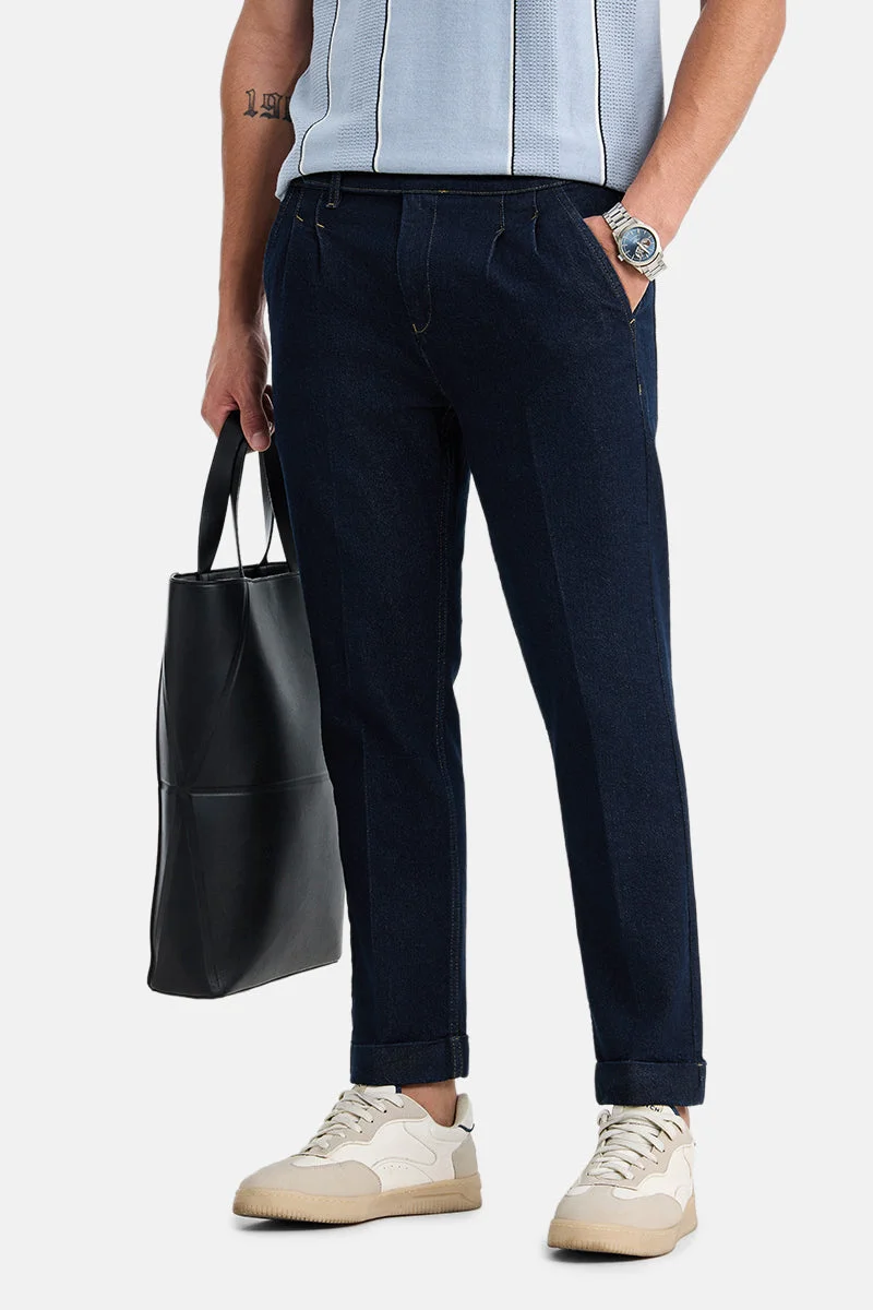 SNITCH Light Blue Solid Slim Fit Casual Jeans