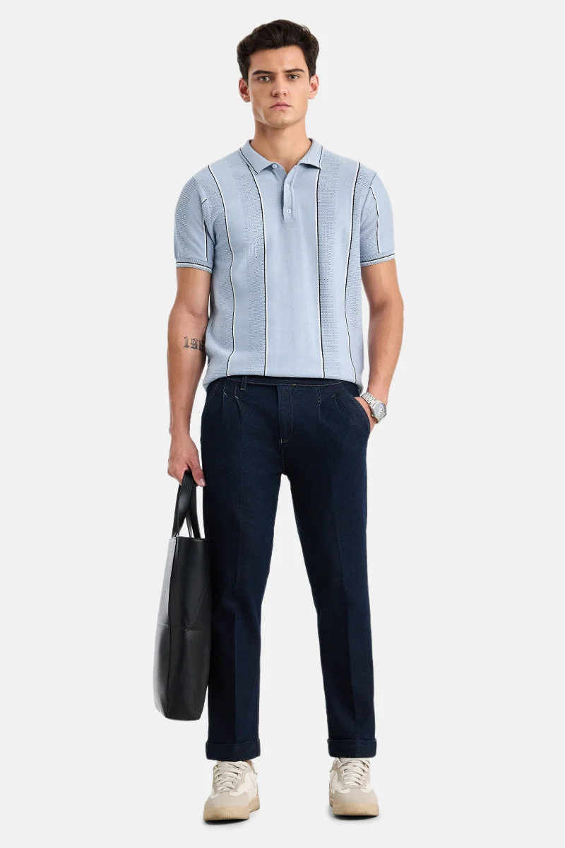 SNITCH Light Blue Solid Slim Fit Casual Jeans