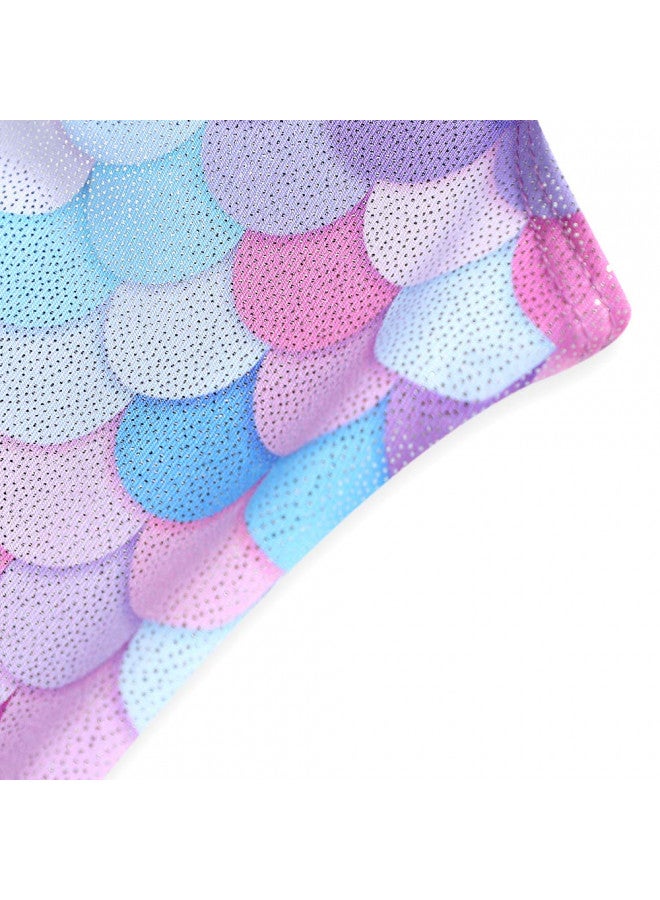 Belovance Leotards for Girls Gymnastics Unicorn Athletic Dance Wear Shiny Rainbow Blue Hotpink (Mermaid Purple, 6-7 Years) - Image 2
