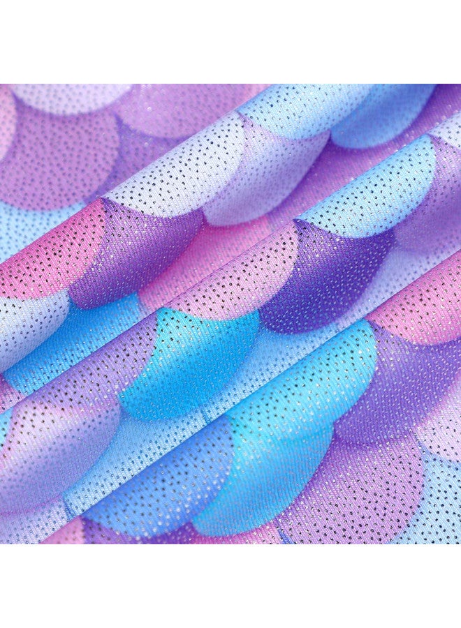 Belovance Leotards for Girls Gymnastics Unicorn Athletic Dance Wear Shiny Rainbow Blue Hotpink (Mermaid Purple, 6-7 Years) - Image 3